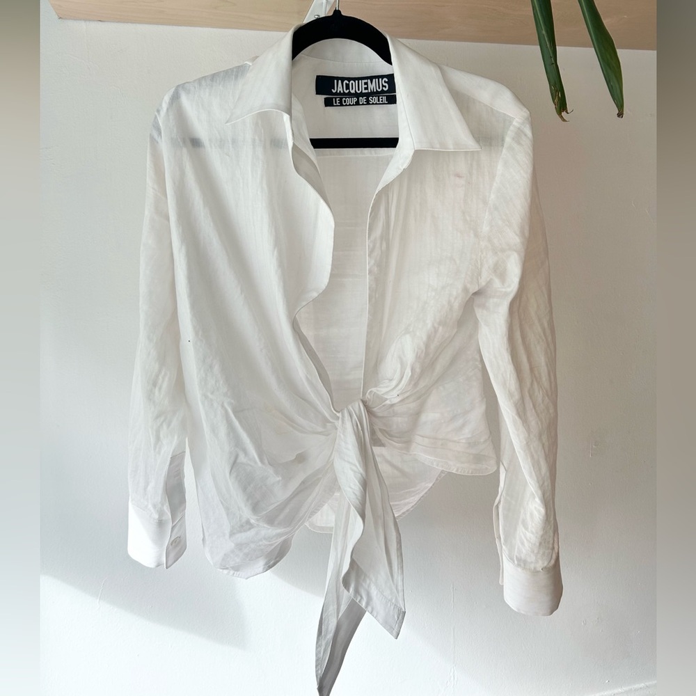 Jacquemus Asymmetric Draped Knotted Shirt